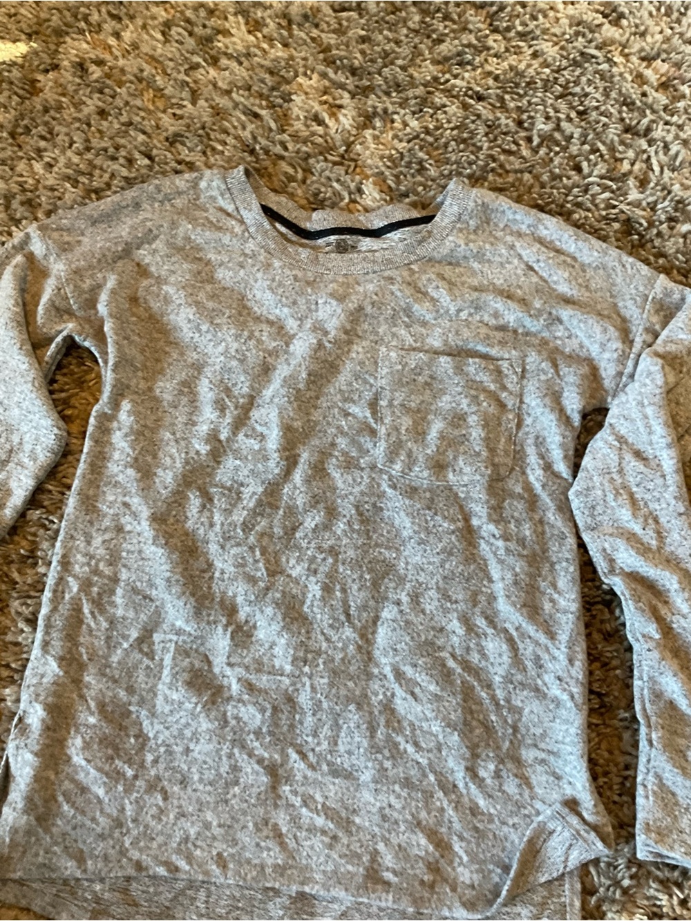 aerie Heather Gray perfect crew Long Sleeve Pocket Sweatshirt